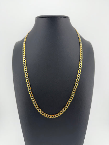 Cadena CUBANA LINK 2 TONOS 20” 4.5mm ORO 14K