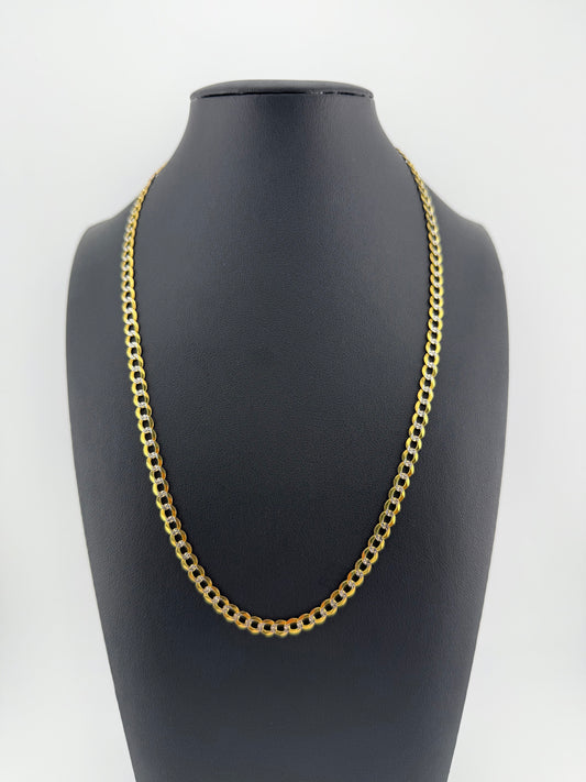 Cadena CUBANA LINK 2 TONOS 20” 4.5mm ORO 14K